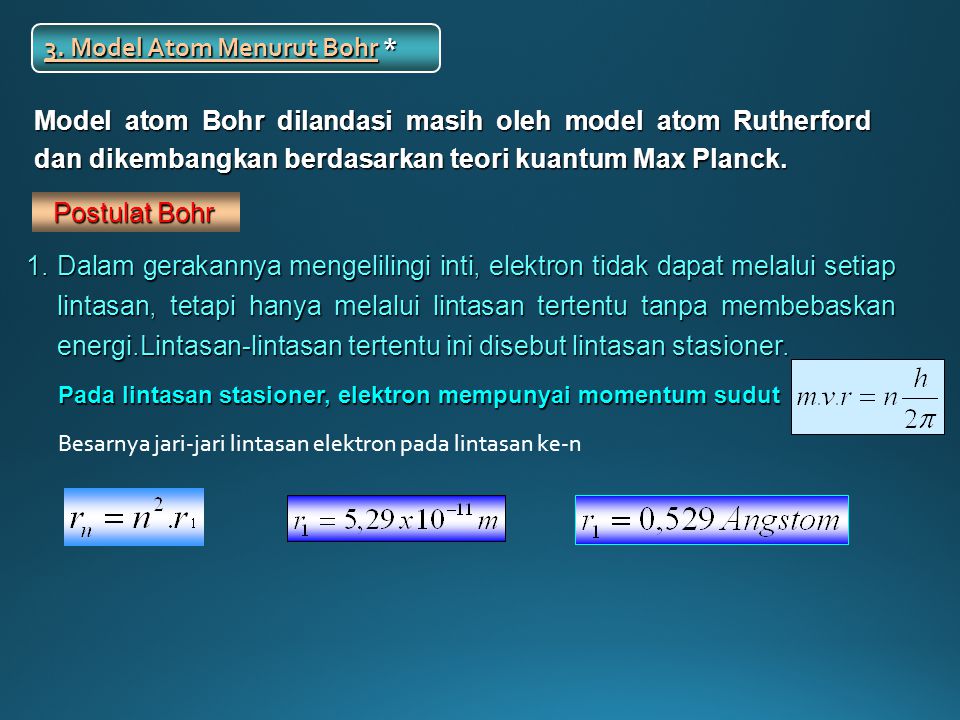 3. Model Atom Menurut Bohr *
