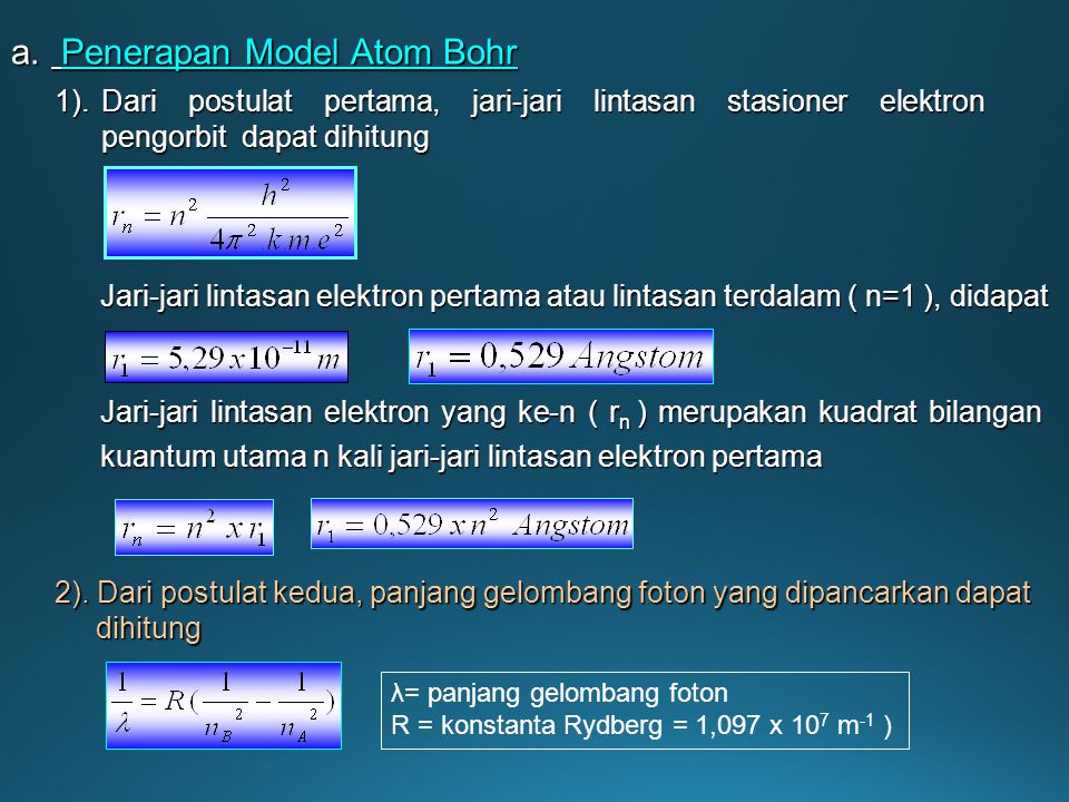 Penerapan Model Atom Bohr