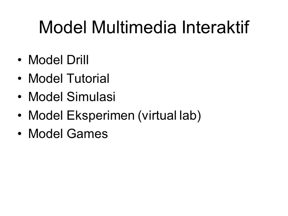Model Multimedia Interaktif