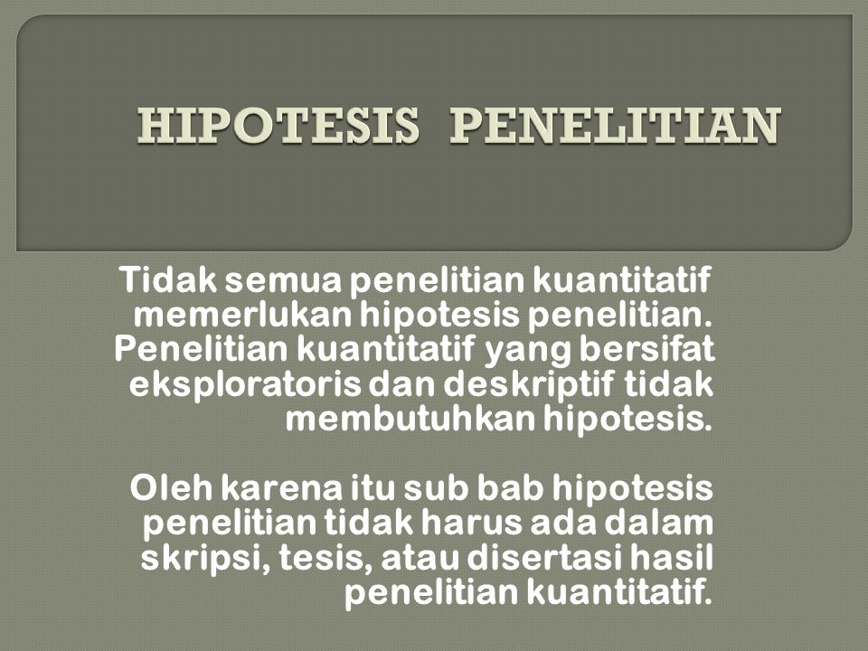 HIPOTESIS PENELITIAN