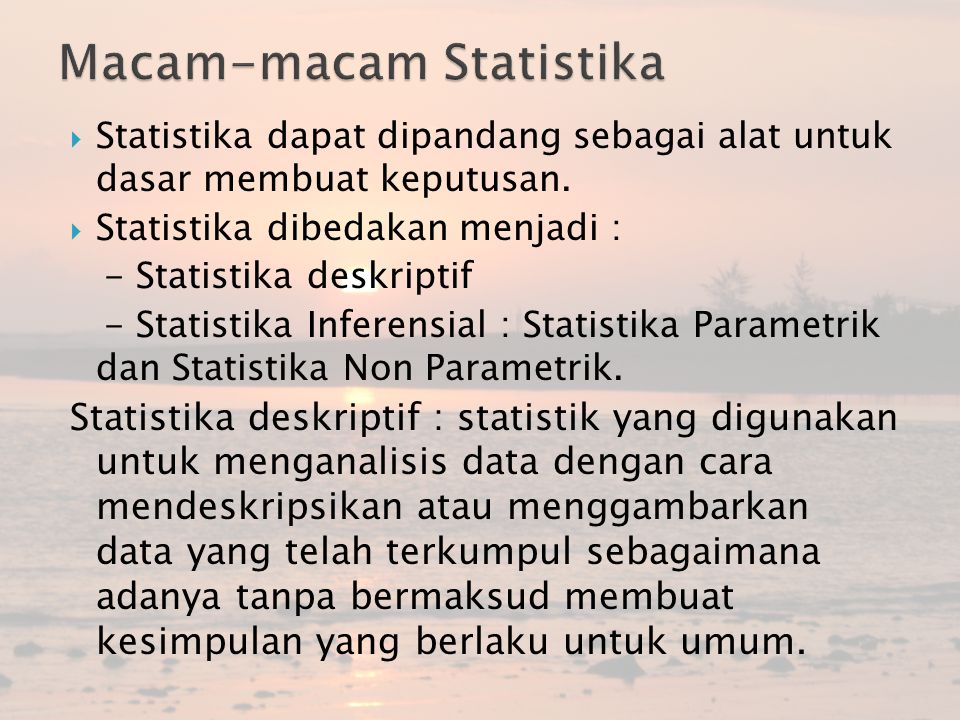 Macam-macam Statistika