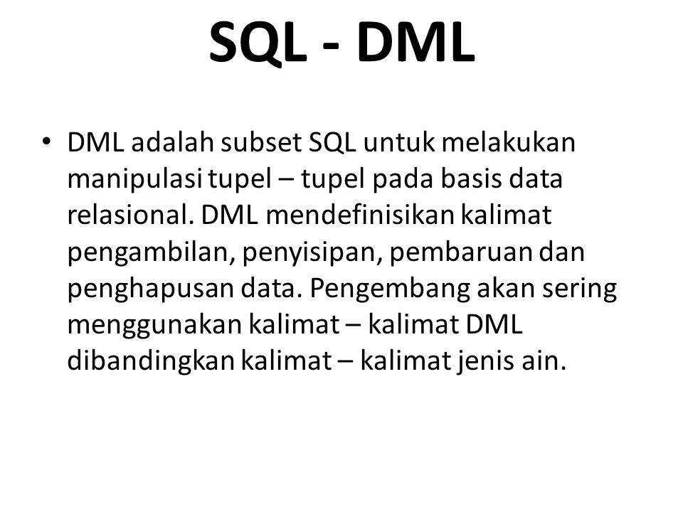 SQL - DML