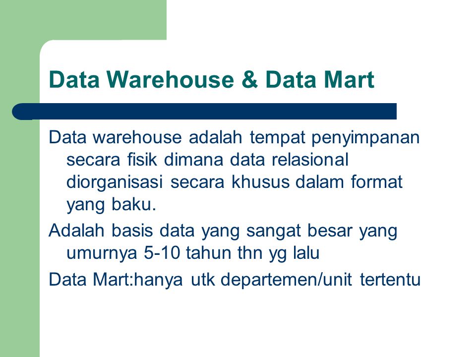 Data Warehouse & Data Mart