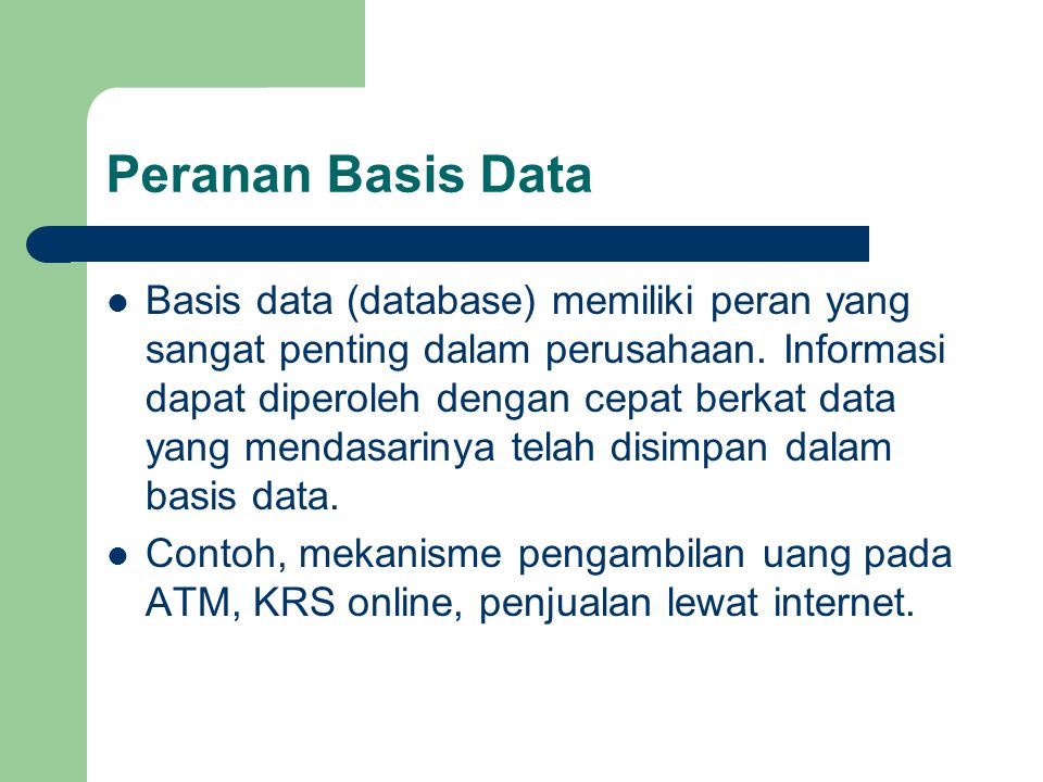 Peranan Basis Data
