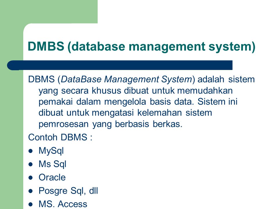 DMBS (database management system)