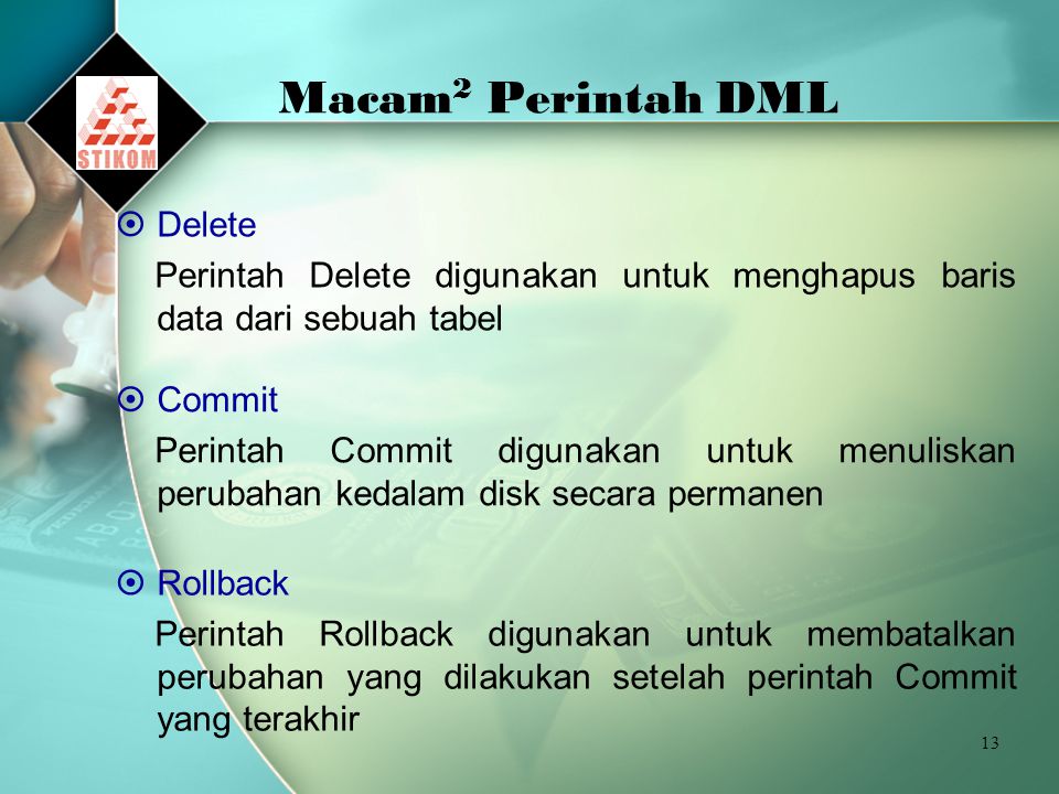 Macam2 Perintah DML Delete