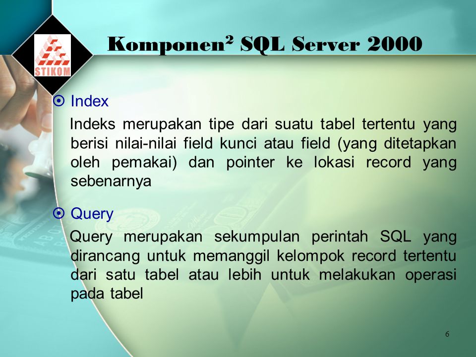 Komponen2 SQL Server 2000 Index