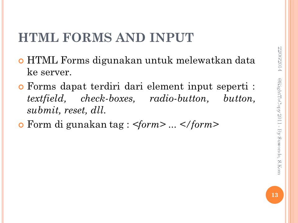 Html form input