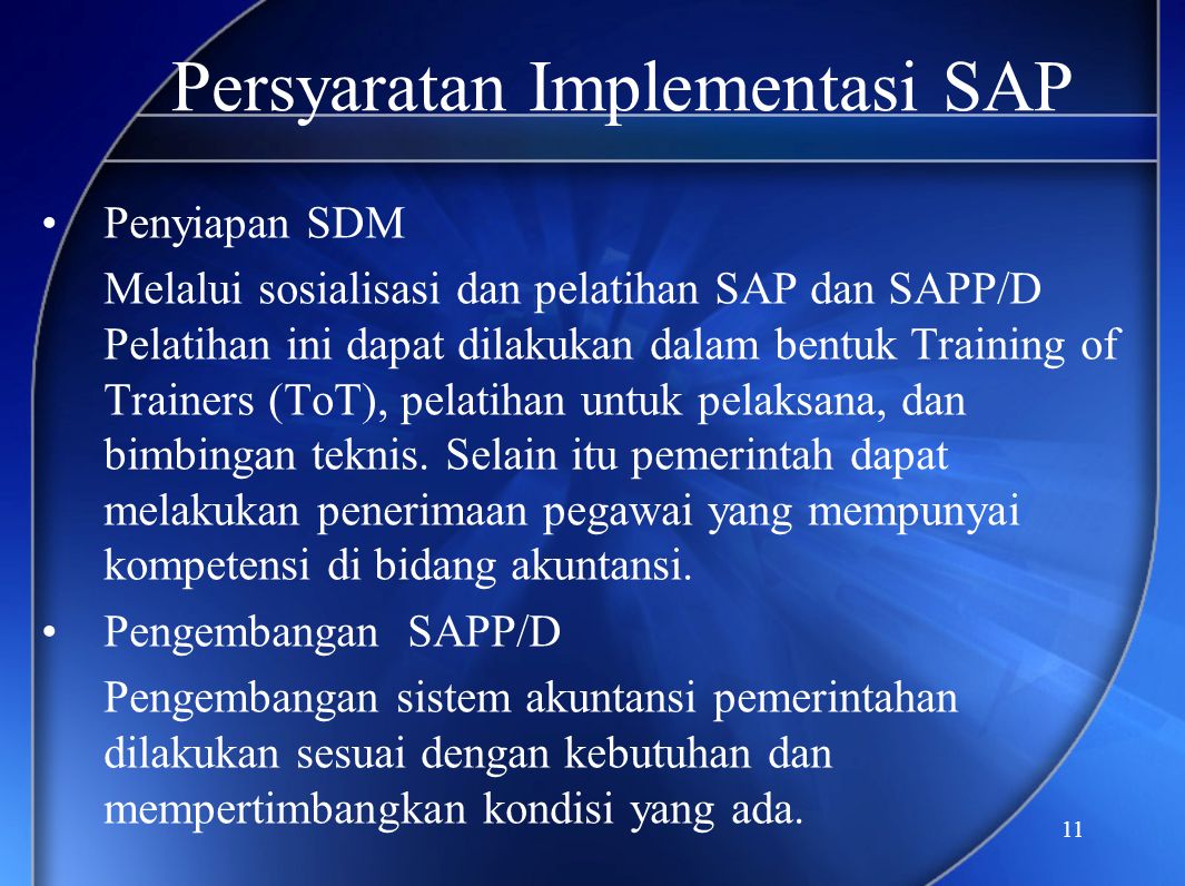 Persyaratan Implementasi SAP