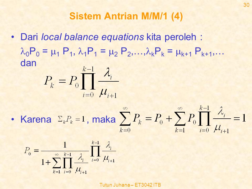 Dari local balance equations kita peroleh :
