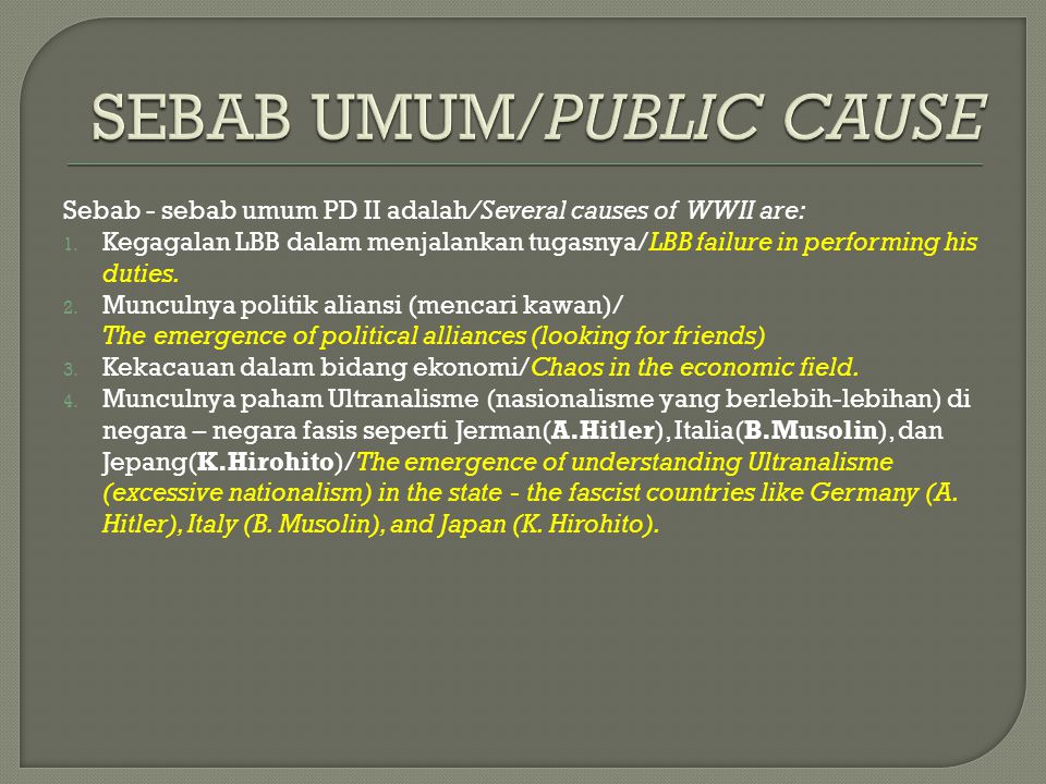 SEBAB UMUM/PUBLIC CAUSE