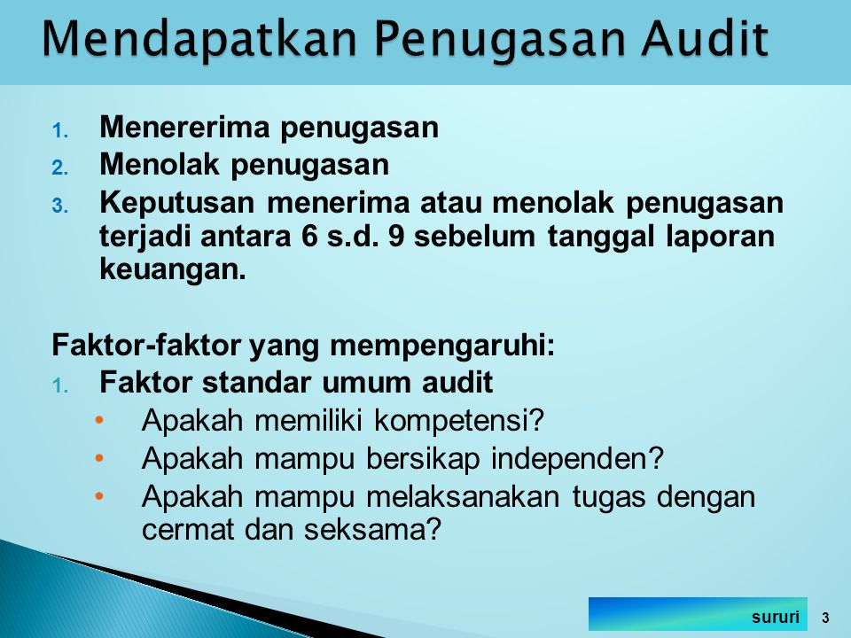Mendapatkan Penugasan Audit