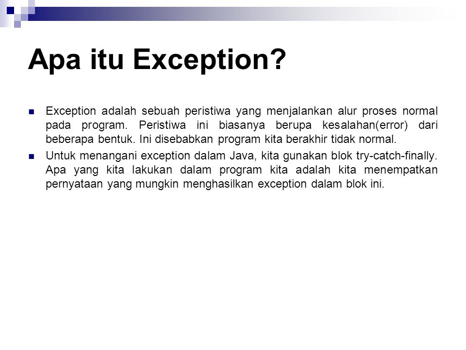 Apa itu Exception