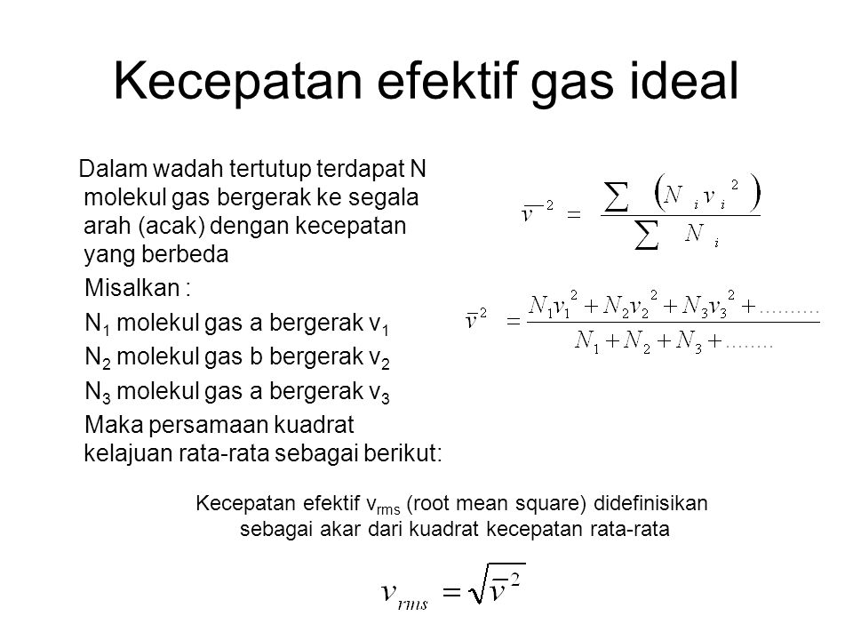 Kecepatan efektif gas ideal