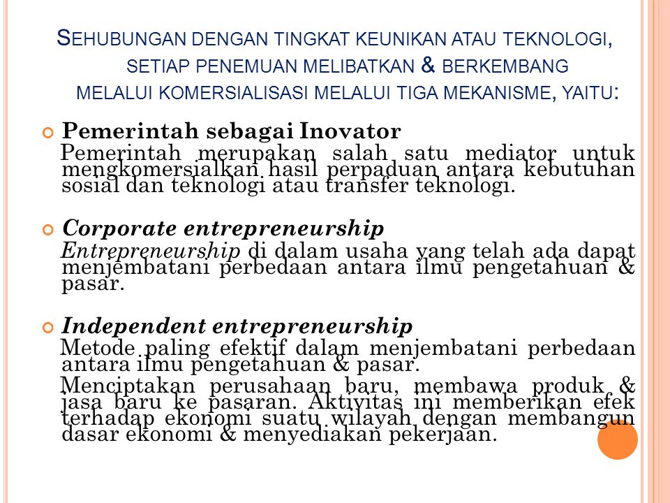 Jelaskan perbedaan entrepreneur dan entrepreneurship.