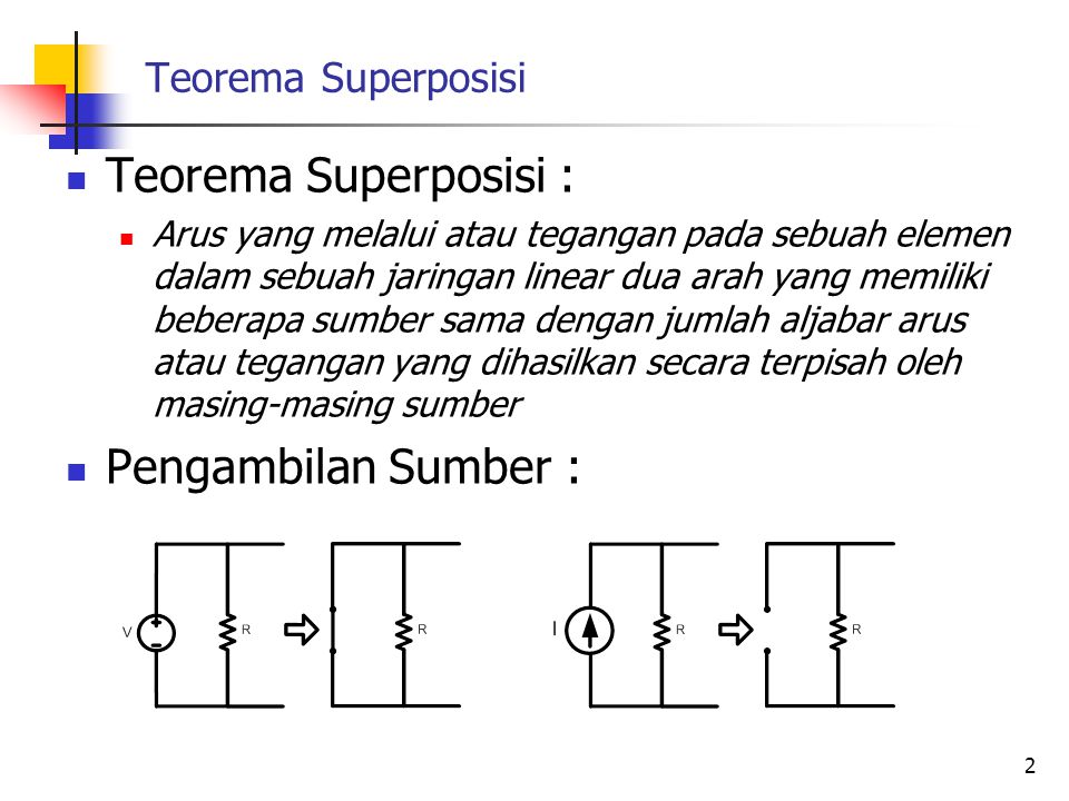 Teorema Superposisi : Pengambilan Sumber : Teorema Superposisi