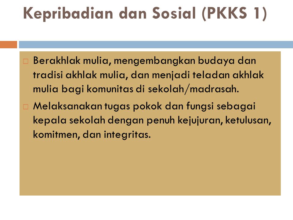 Kepribadian dan Sosial (PKKS 1)