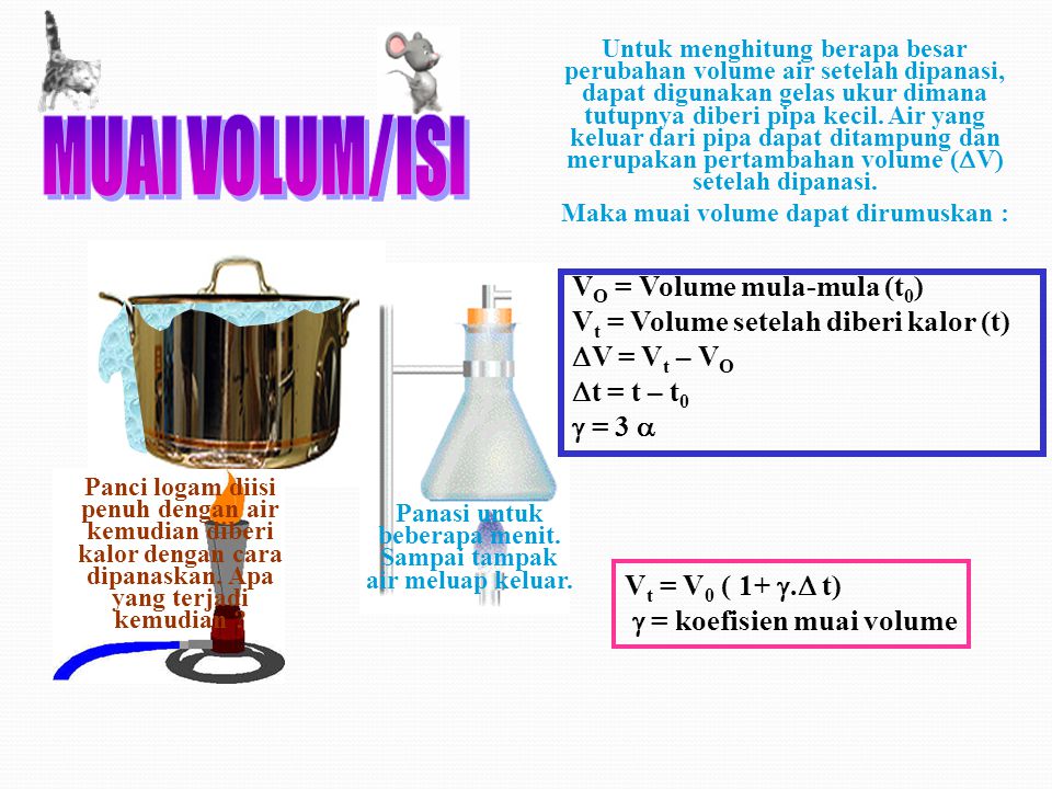 MUAI VOLUM/ISI VO = Volume mula-mula (t0)