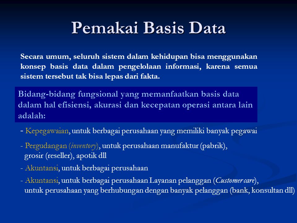 Pemakai Basis Data