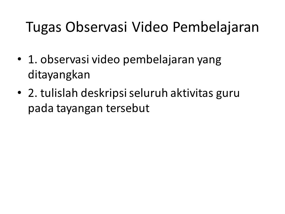 Tugas Observasi Video Pembelajaran