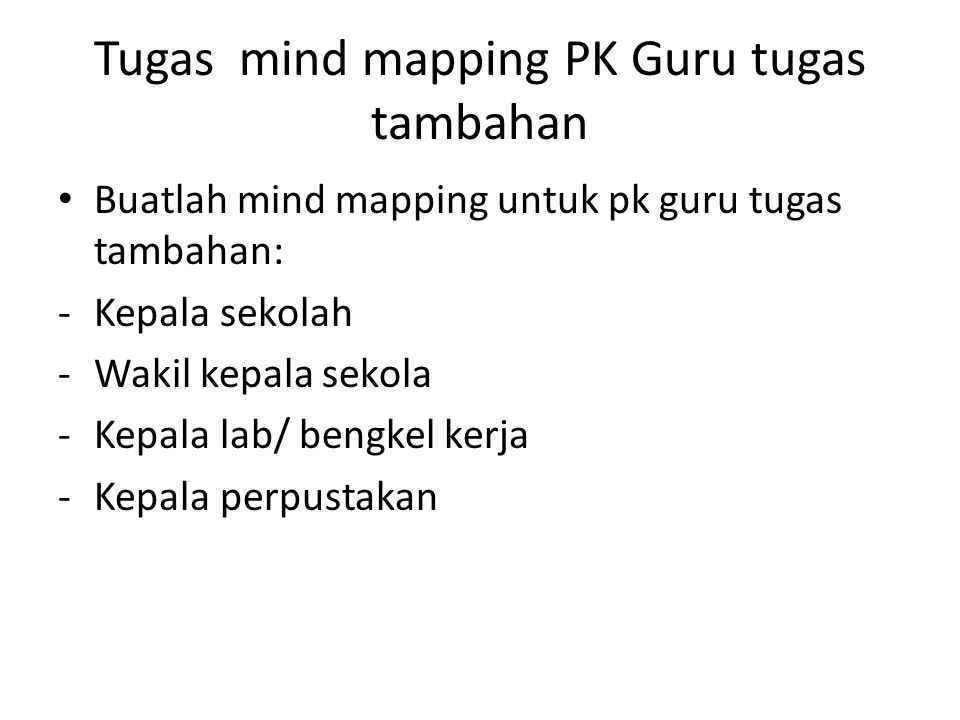Tugas mind mapping PK Guru tugas tambahan