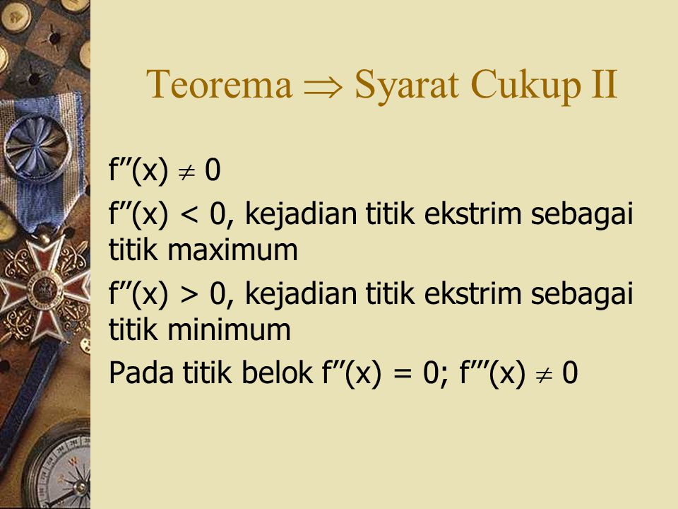 Teorema  Syarat Cukup II