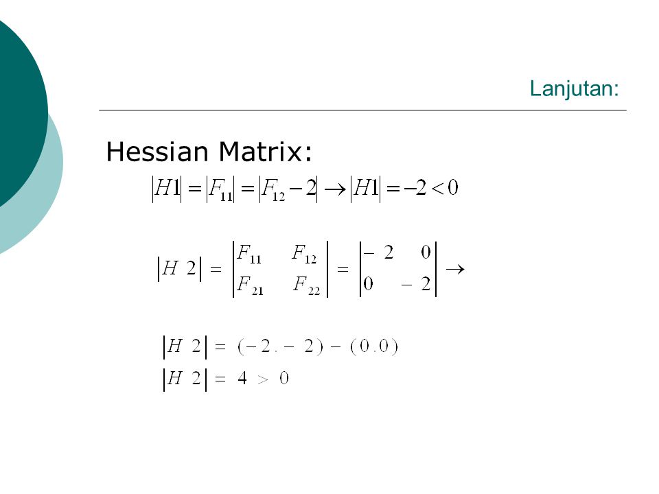 Lanjutan: Hessian Matrix:
