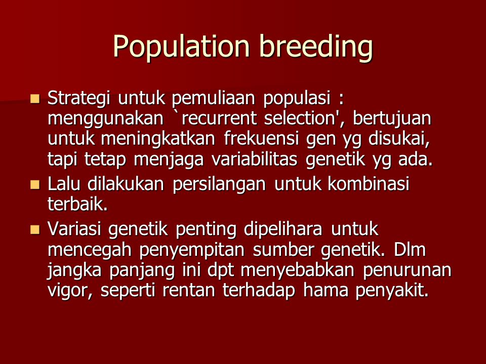 Population breeding