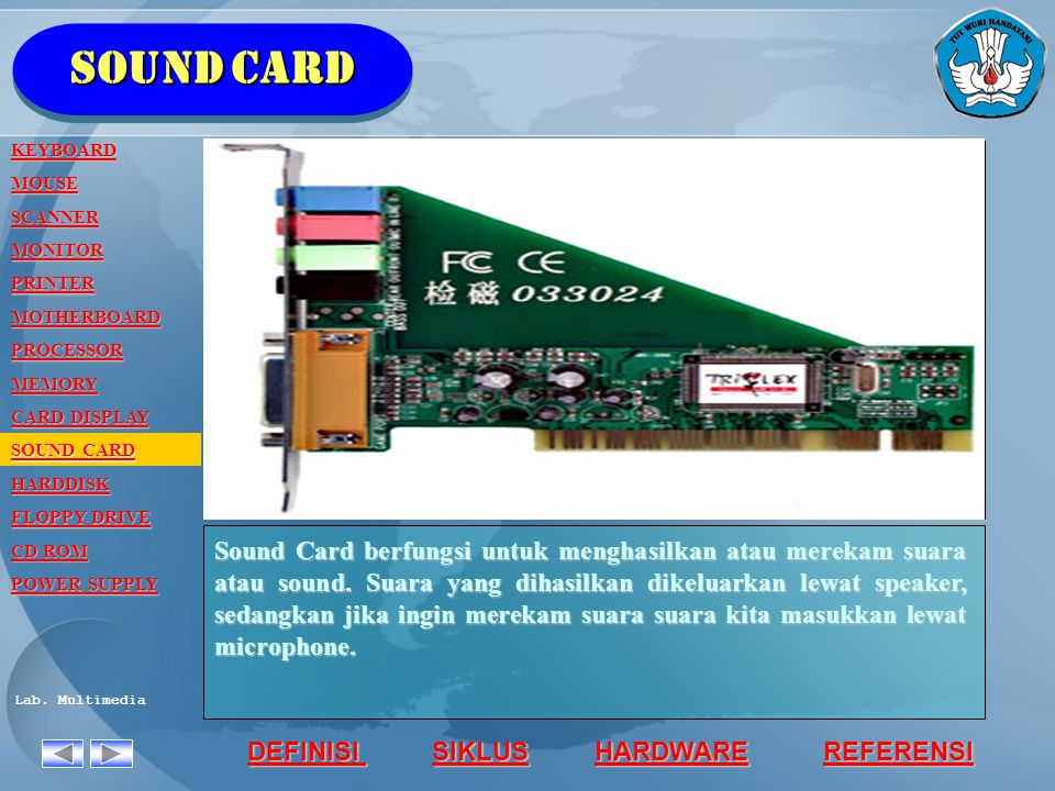Sound card KEYBOARD. MOUSE. SCANNER. MONITOR. PRINTER. MOTHERBOARD. PROCESSOR. MEMORY. CARD DISPLAY.