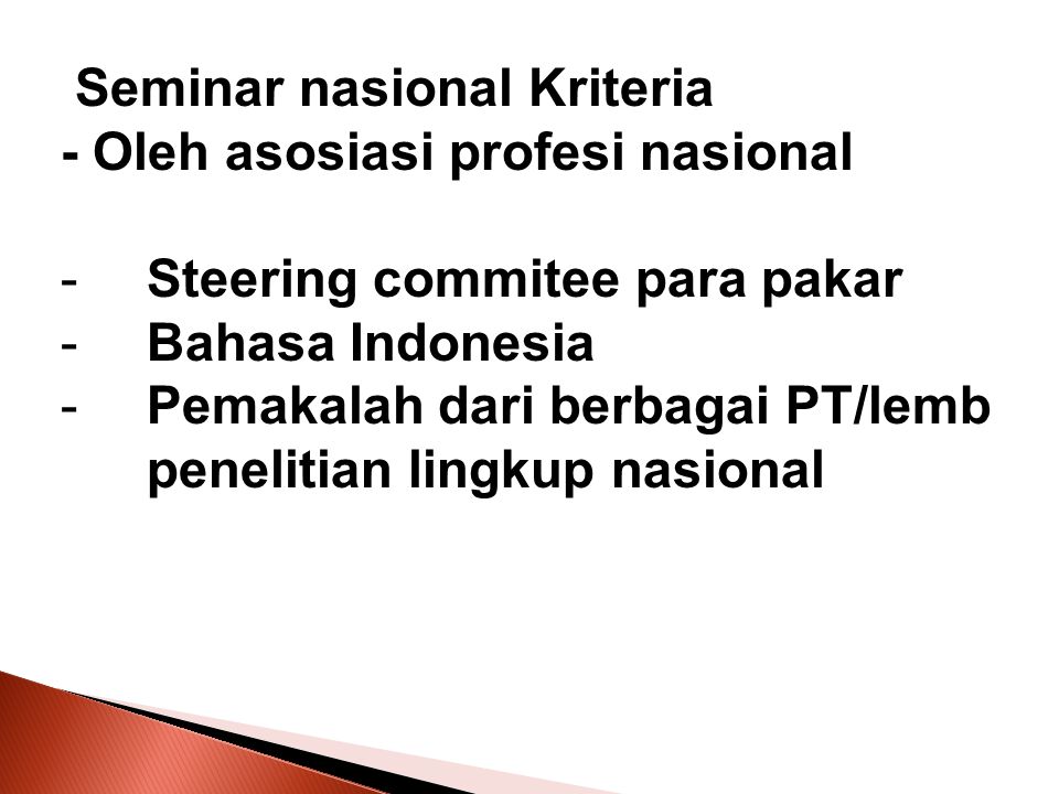 Seminar nasional Kriteria