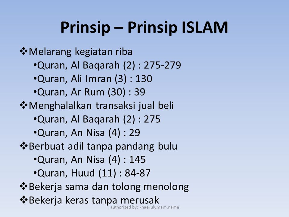 Prinsip – Prinsip ISLAM