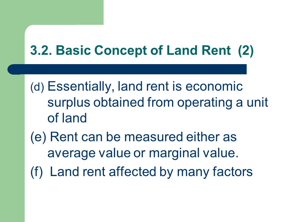 3.2. Basic Concept of Land Rent (2)