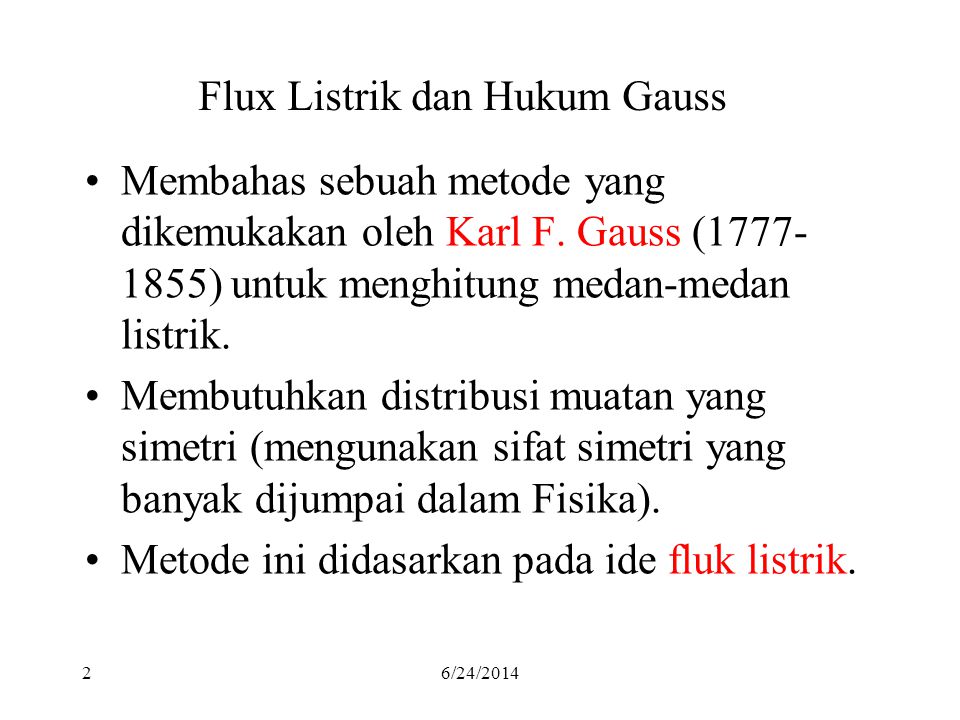 Flux Listrik dan Hukum Gauss