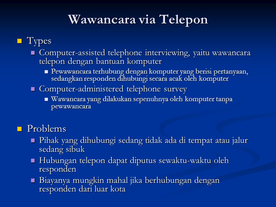 Wawancara via Telepon Types Problems