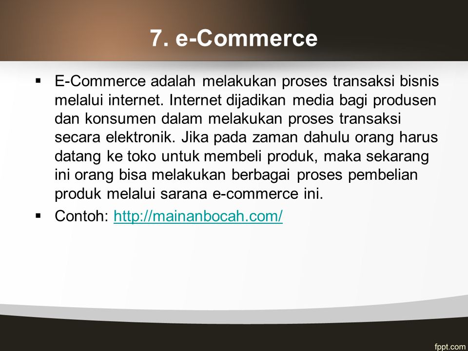 7. e-Commerce