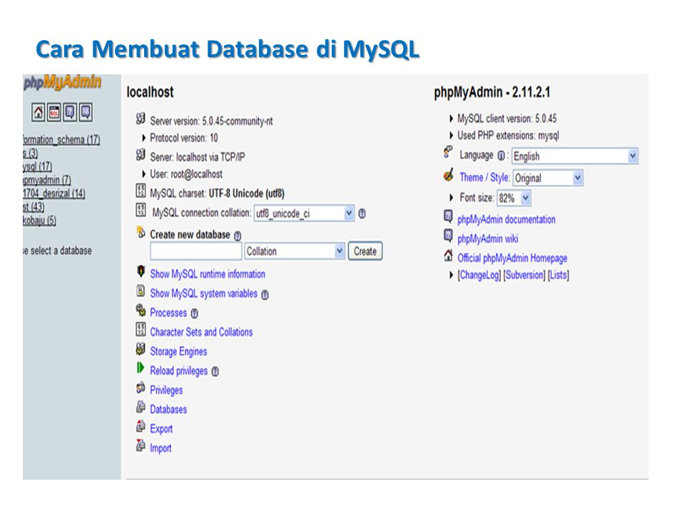 Cara Membuat Database di MySQL