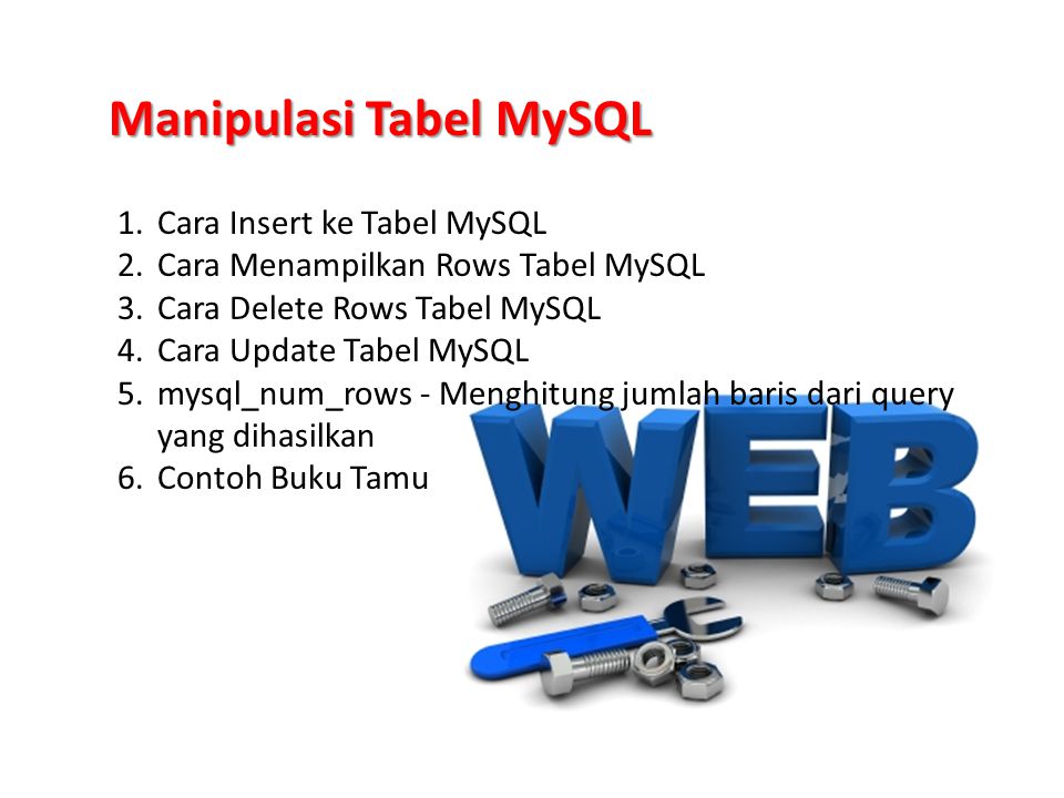 Manipulasi Tabel MySQL