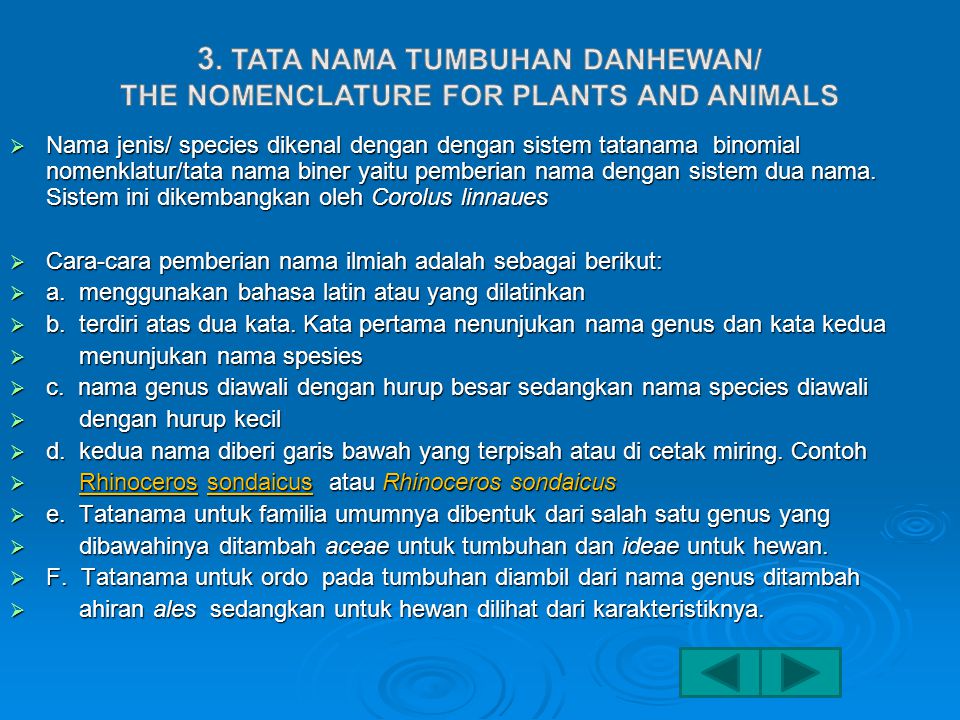 3. Tata nama tumbuhan danhewan/ the nomenclature for plants and animals