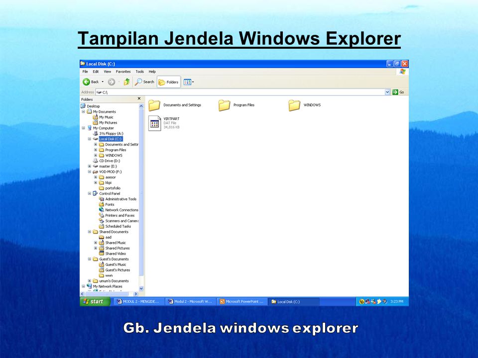 Tampilan Jendela Windows Explorer