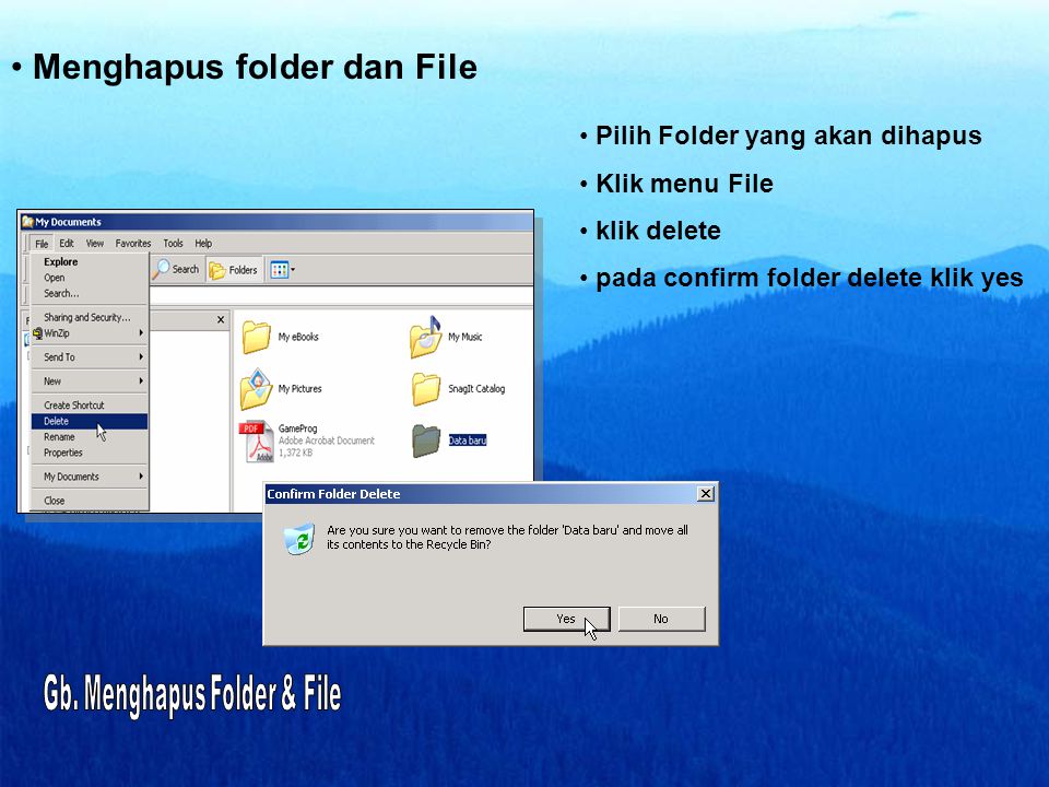 Menghapus folder dan File