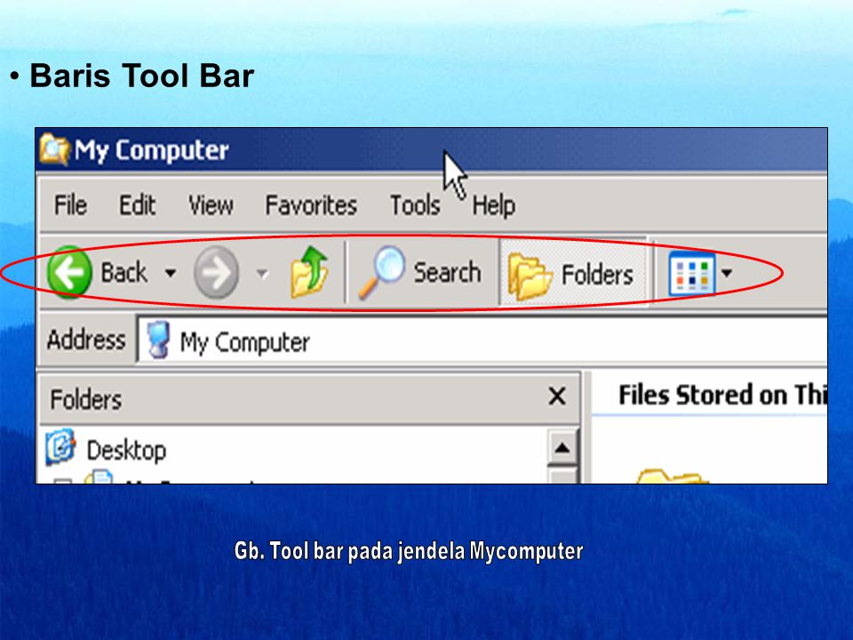 Gb. Tool bar pada jendela Mycomputer