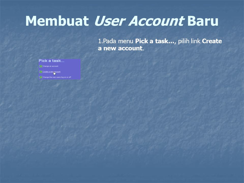Membuat User Account Baru