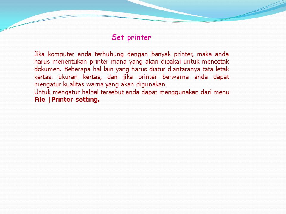 Set printer