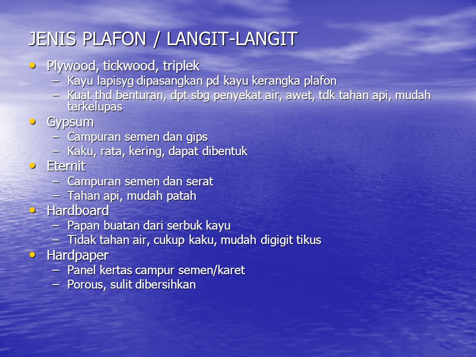 JENIS PLAFON / LANGIT-LANGIT