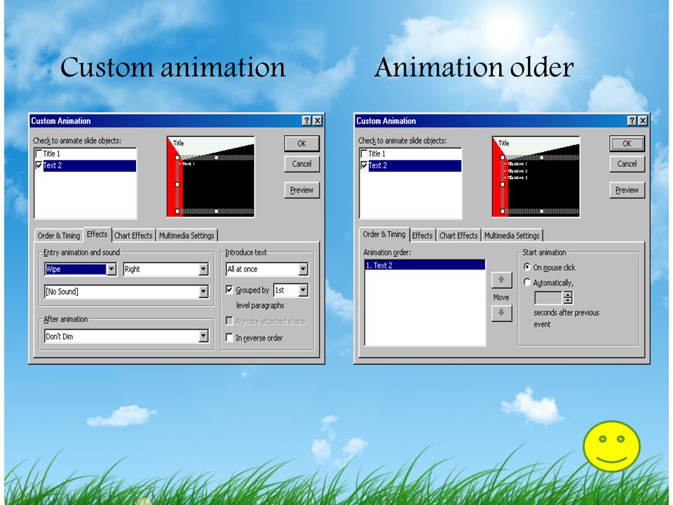 Custom animation Animation older
