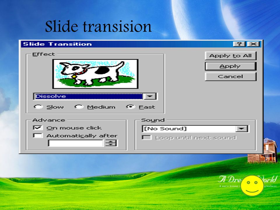 Slide transision