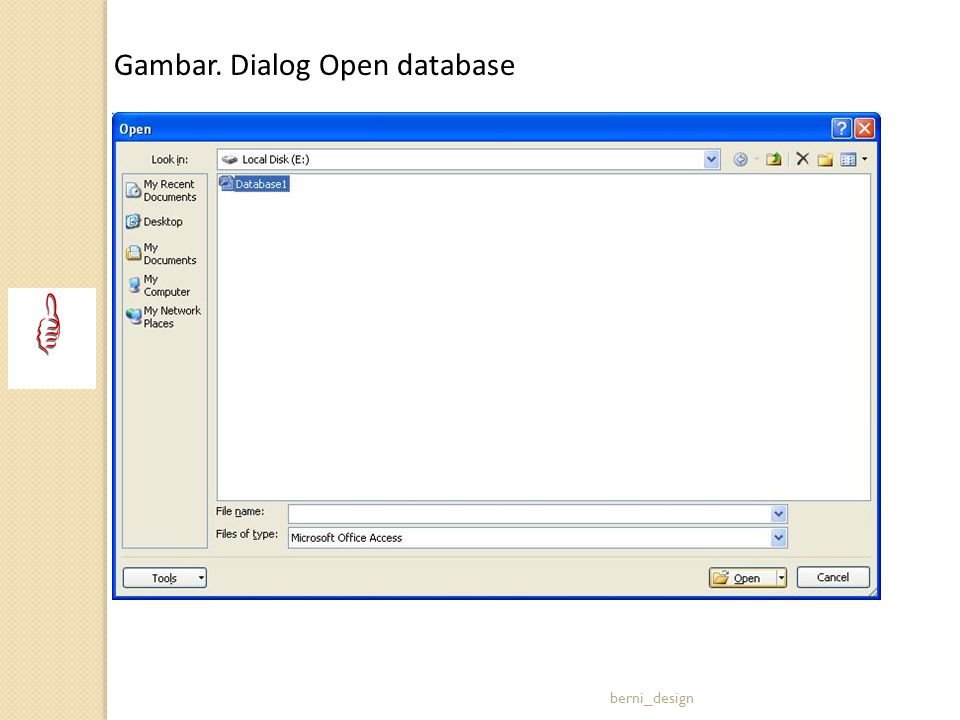 Gambar. Dialog Open database