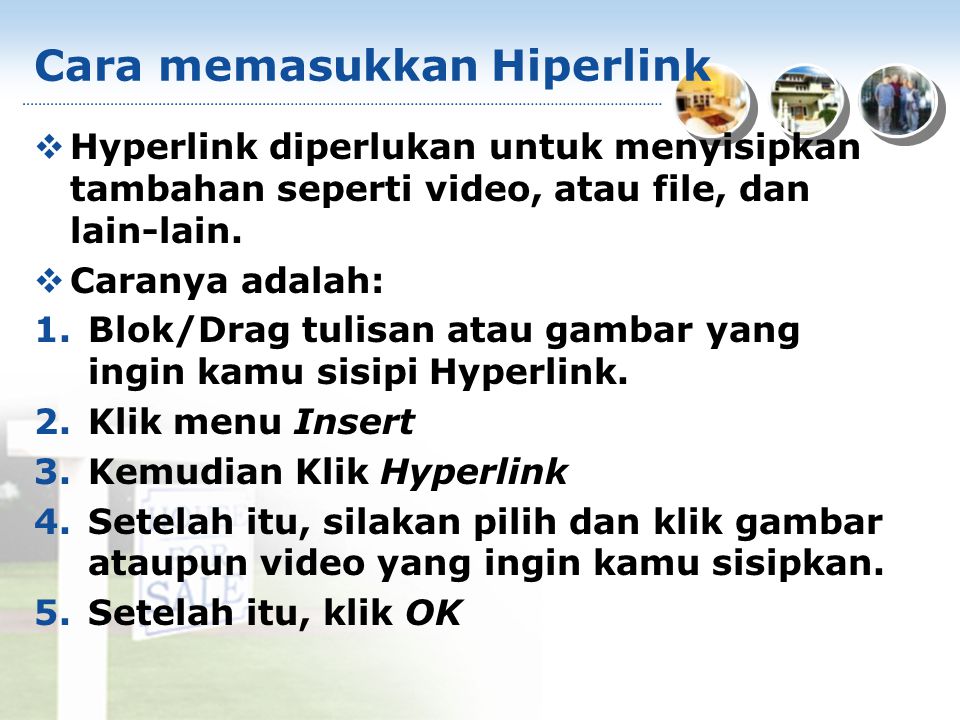 Cara memasukkan Hiperlink