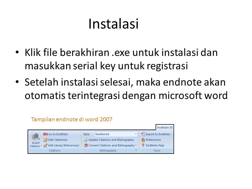Instalasi Klik file berakhiran .exe untuk instalasi dan masukkan serial key untuk registrasi.