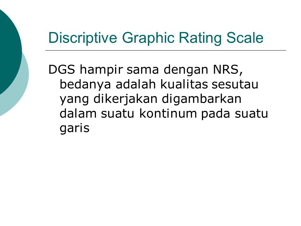 Discriptive Graphic Rating Scale